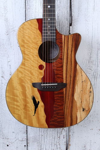 Luna Vista Eagle Grand Concert Cutaway Acoustic Electric Guitar w Hardshell Case