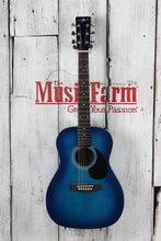 Load image into Gallery viewer, Jay Turser Jay Jr 3/4 Size Dreadnought Acoustic Guitar Flame Top Blue Sunburst