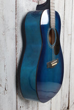 Load image into Gallery viewer, Jay Turser Jay Jr 3/4 Size Dreadnought Acoustic Guitar Flame Top Blue Sunburst