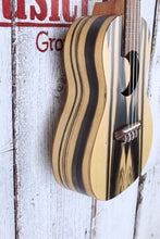 Load image into Gallery viewer, Luna Uke Crescent Black White Ebony Concert Ukulele UKE EX BWE with Gig Bag