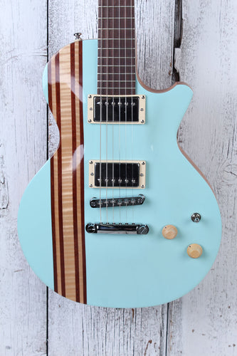 CMG Guitars USA Ashlee Electric Guitar Bubba Blue Stripey with Gig Bag
