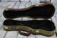 Load image into Gallery viewer, Stagg Soprano Ukulele Hardshell Case Vintage Tweed with Gold Hardware GCX-UKS-GD