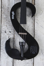 Load image into Gallery viewer, Stagg 4/4 S Shaped Electric Violin Outfit Metallic Black with Headphones & Case