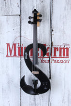 Load image into Gallery viewer, Stagg 4/4 S Shaped Electric Violin Outfit Metallic Black with Headphones & Case