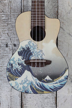 Load image into Gallery viewer, Luna Artistic Series UKE GWC Great Wave Concert Cutaway Ukulele Uke with Gigbag