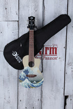 Load image into Gallery viewer, Luna Artistic Series UKE GWC Great Wave Concert Cutaway Ukulele Uke with Gigbag