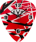 EVH Wall Clock Pick Shaped Clock with Red / White / Black Stripes