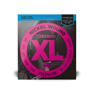 D'Addario EXL170-5SL Regular Light 5-String, Super Long Scale, 45-130 XL Nickel Bass Strings