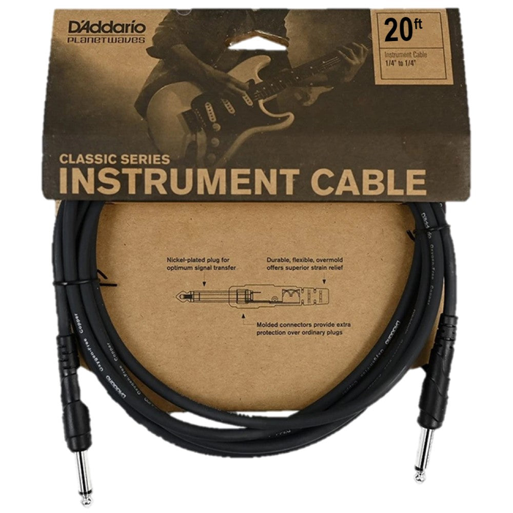 D'Addario Classic Series Instrument Cable 20 feet