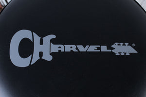 Charvel Logo Barstool 30 Inch Height Swivel Bar Stool Black with Gray Logo