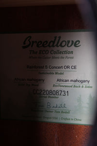 Breedlove ECO Rainforest S Concert Orchid CE Acoustic Electric Guitar