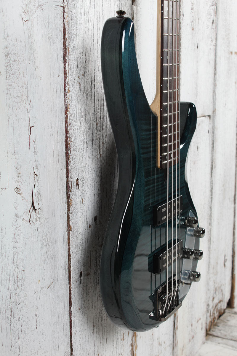 Yamaha TRBX604FM 4 String Electric Bass Guitar Flame Maple Top Indigo Blue
