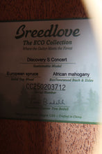 Load image into Gallery viewer, Breedlove Discovery S Concert Acoustic Guitar Solid Spruce Top Natural Finish