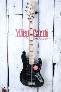 Squier Affinity Active Jazz Bass V 5 String Electric Bass Guitar Black Metallic