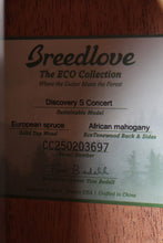 Load image into Gallery viewer, Breedlove Discovery S Concert Acoustic Guitar Solid Spruce Top Natural Finish