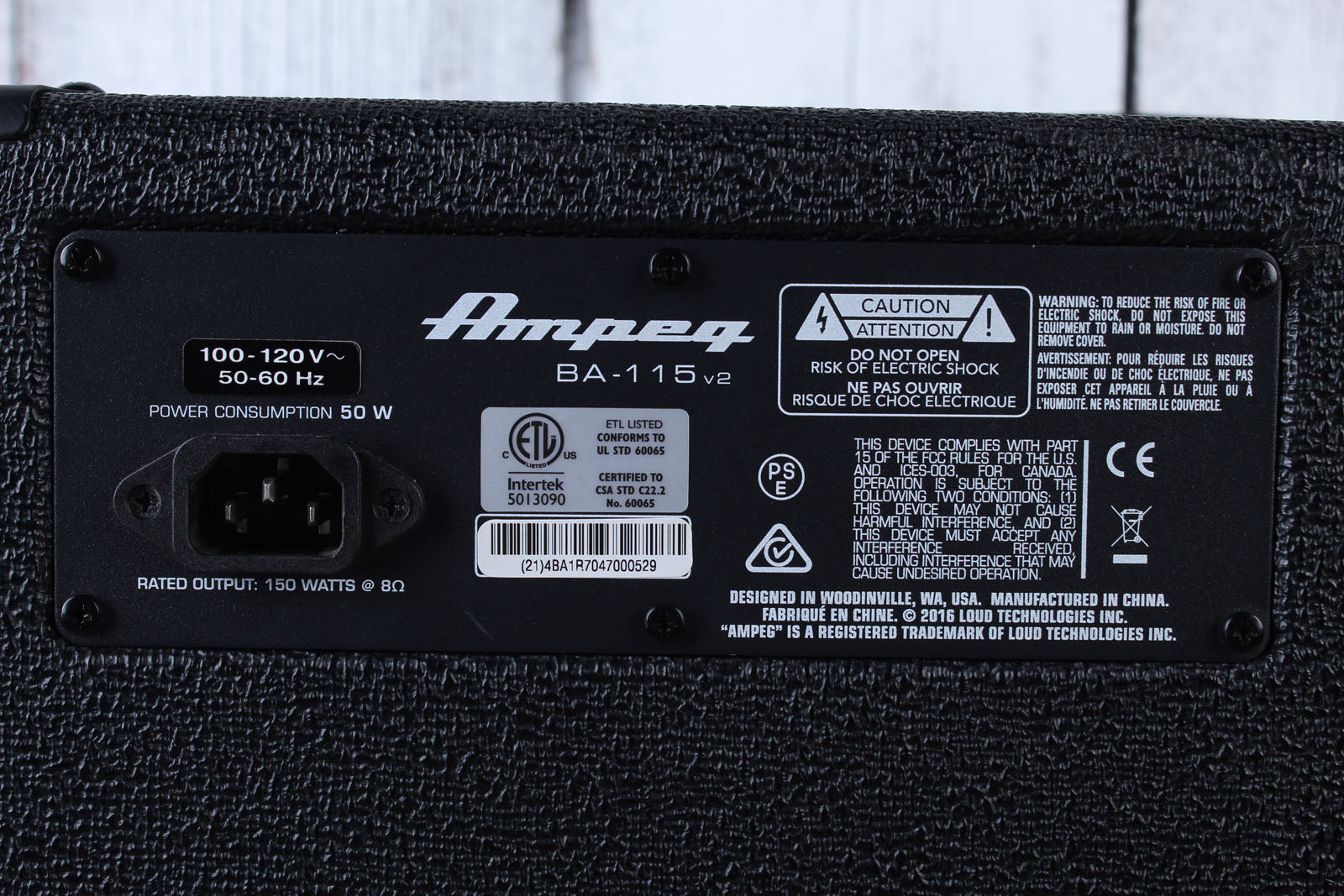 Ampeg BA-115v2 Electric Bass Guitar Amplifier 150 Watt 1x15 Bass