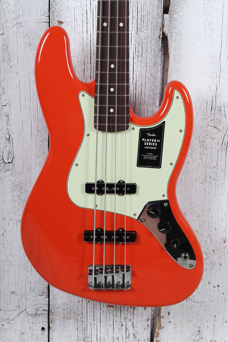 Fender Player II Jazz Bass 4 String Electric Bass Guitar Rallye Orange Finish