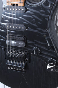 ESP LTD SN-1000 FR Solid Body Electric Guitar Swamp Ash Body Black Blast Finish