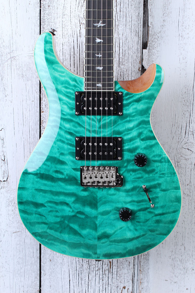 PRS SE Custom 24 Electric Guitar Quilt Maple Top Turquoise Finish