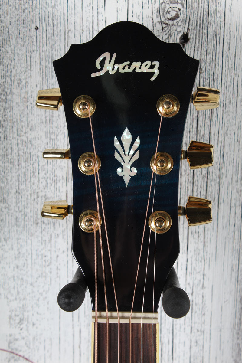 Ibanez AEL20E Acoustic Electric Guitar Transparent Blue Sunburst with Hardshell Case
