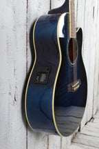 Ibanez AEL20E Acoustic Electric Guitar Transparent Blue Sunburst with Hardshell Case