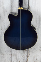 Ibanez AEL20E Acoustic Electric Guitar Transparent Blue Sunburst with Hardshell Case