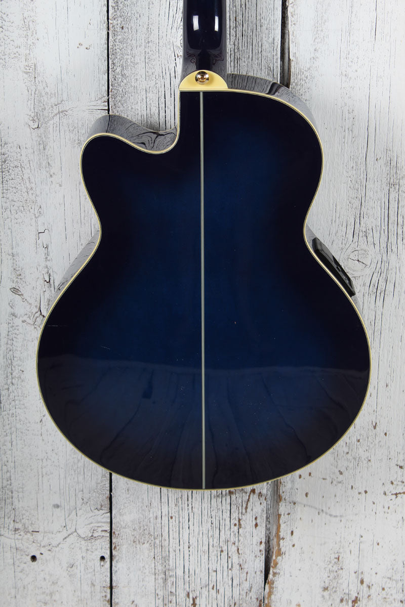 Ibanez AEL20E Acoustic Electric Guitar Transparent Blue Sunburst with Hardshell Case