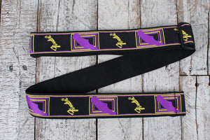 Fender Neon Monogrammed Strap 2 Inch Guitar Strap Purple and Yellow