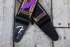 Fender Neon Monogrammed Strap 2 Inch Guitar Strap Purple and Yellow
