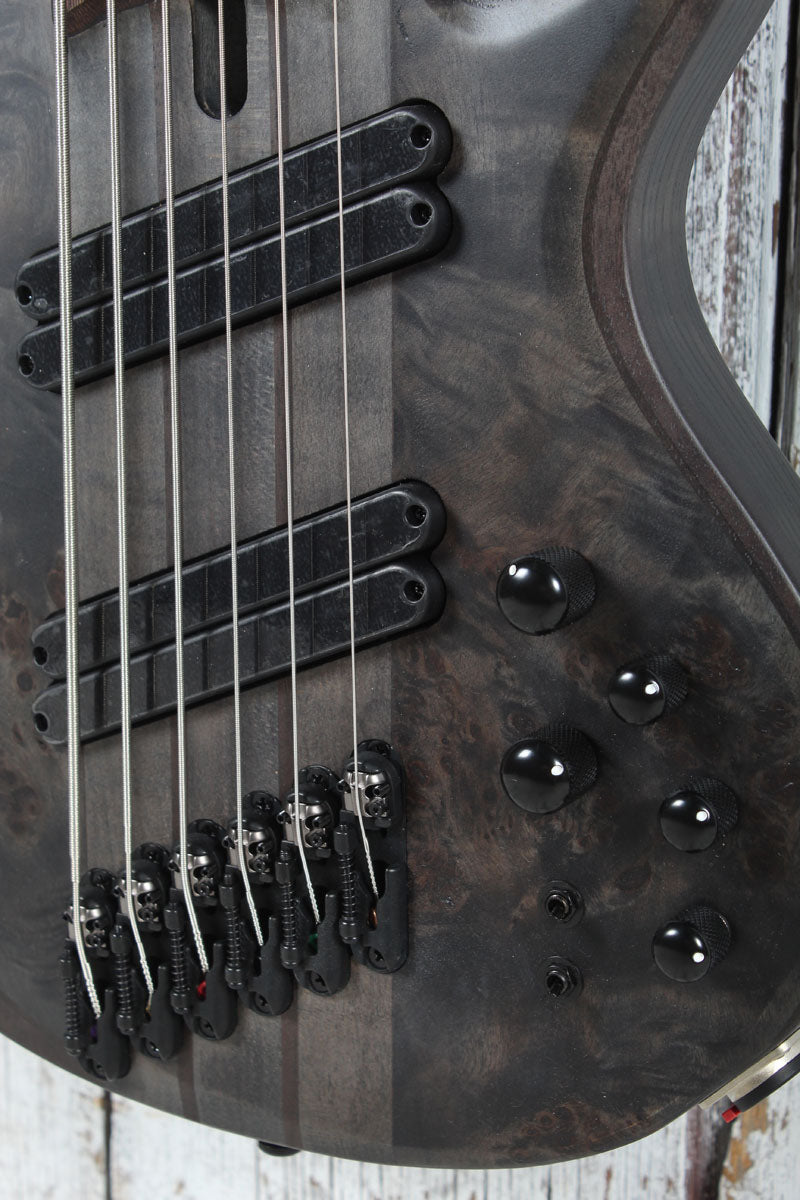 Ibanez BTB806MS Multi Scale 6 String Electric Bass Guitar Trans Gray Flat w Case