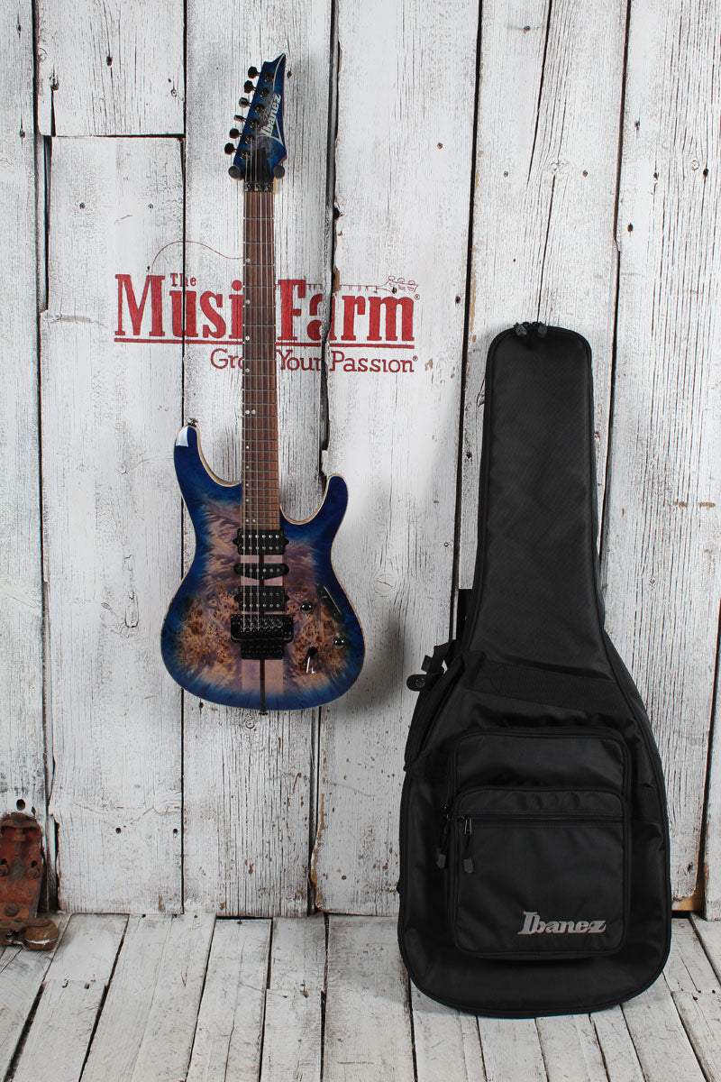 Ibanez S Premium S1070PBZ Electric Guitar Cerulean Blue Burst with Gig Bag