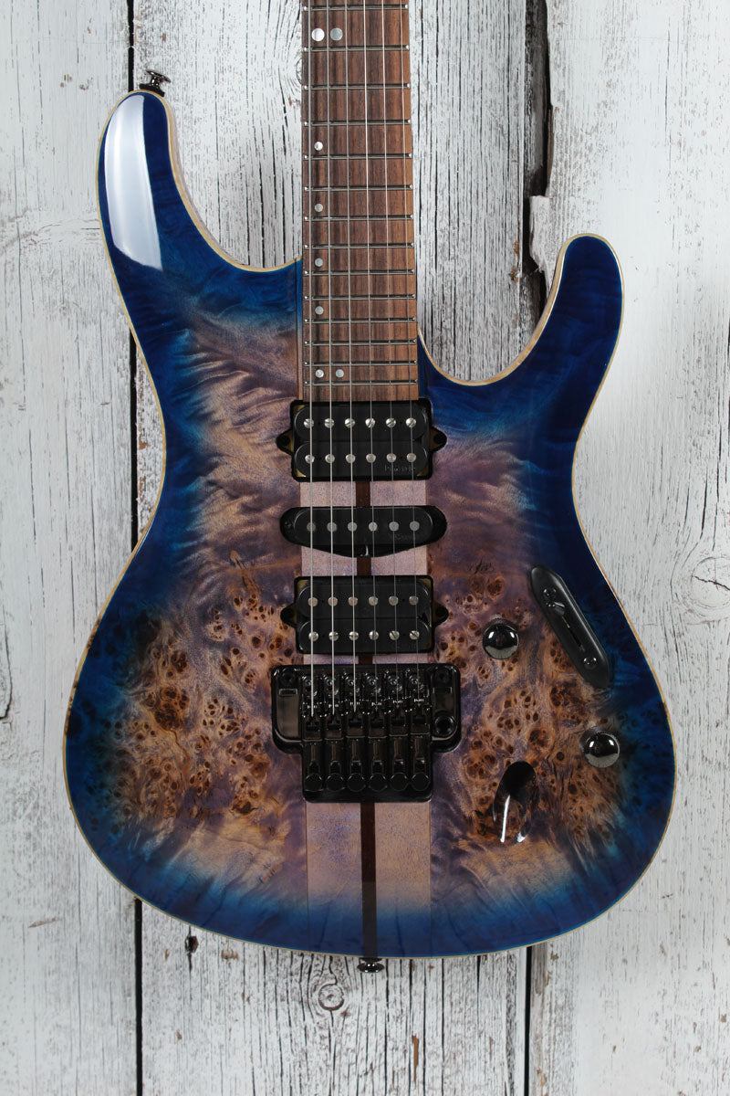 Ibanez S Premium S1070PBZ Electric Guitar Cerulean Blue Burst with Gig Bag