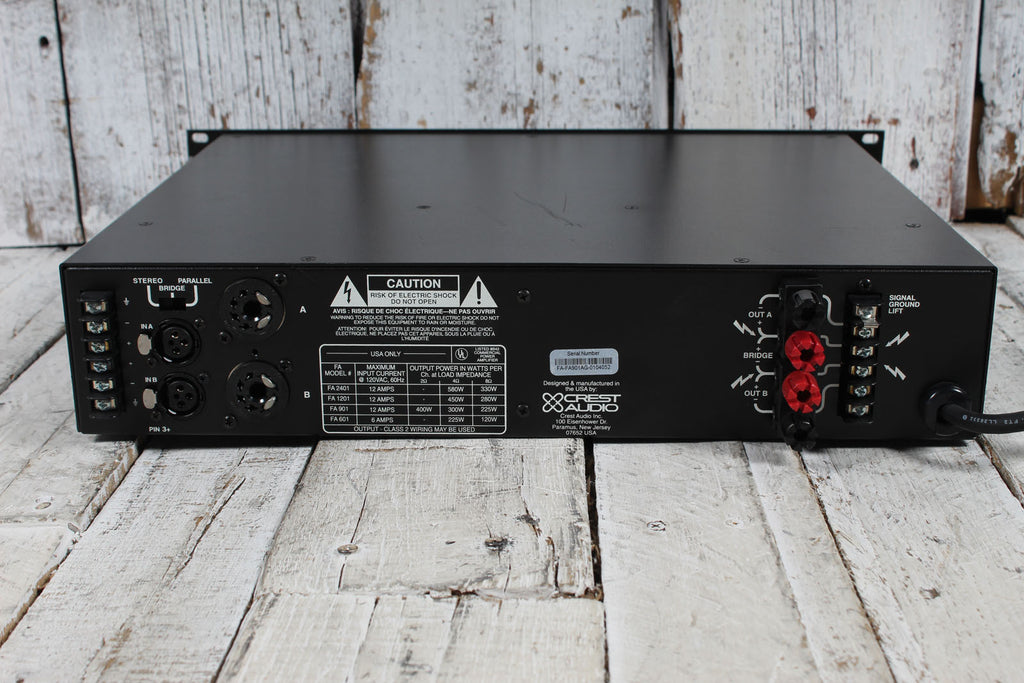Crest Audio Vintage FA901 Power Amplifier 2 Channel Professional Power Amp