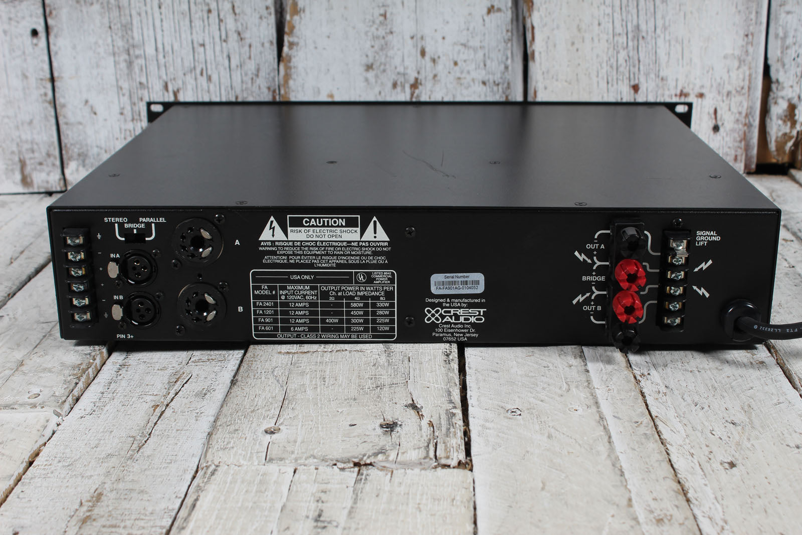 Crest Audio Vintage FA901 Power Amplifier 2 Channel Professional Power Amp