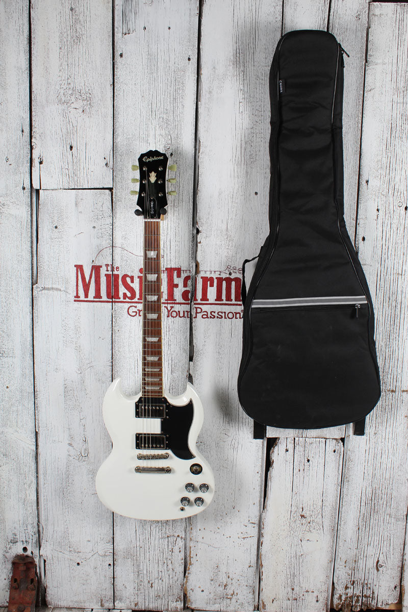 Epiphone 2019 SG G-400 PRO Electric Guitar Alpine White Finish with Gig Bag