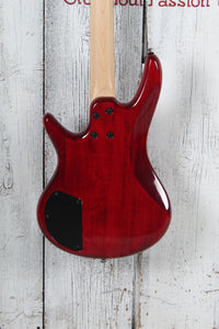 Ibanez MiKro GSRM20 4 String Electric Bass Guitar Transparent Red with Gig Bag
