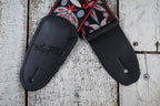 Henry Heller 2 Inch Vintage Deluxe Jacquard Guitar Strap with Premium Leather Ends Red Blossom