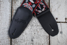 Load image into Gallery viewer, Henry Heller 2&quot; Vintage Deluxe Jacuard Guitar Strap with Premium Leather Ends Red Blossom