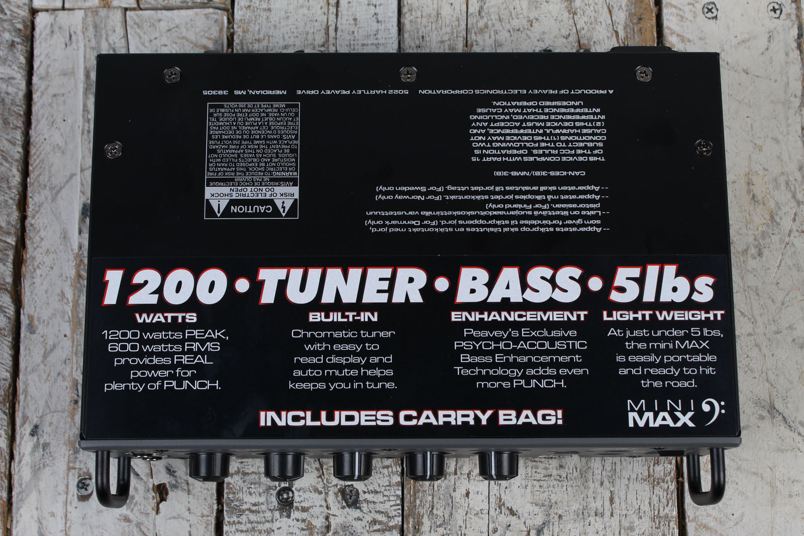 Peavey Mini Max 600 Electric Bass Guitar Amplifier Head 600 Watt Amp