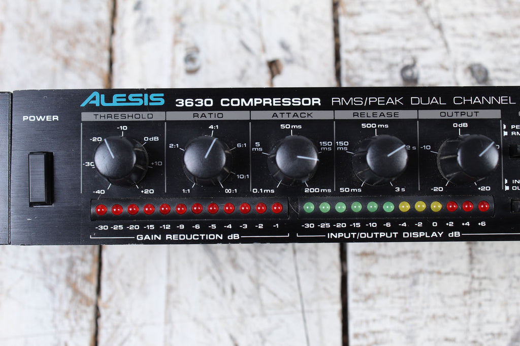 Alesis 3630 Dual Channel Audio Compressor Limiter RMS and Gate with Noise Gate