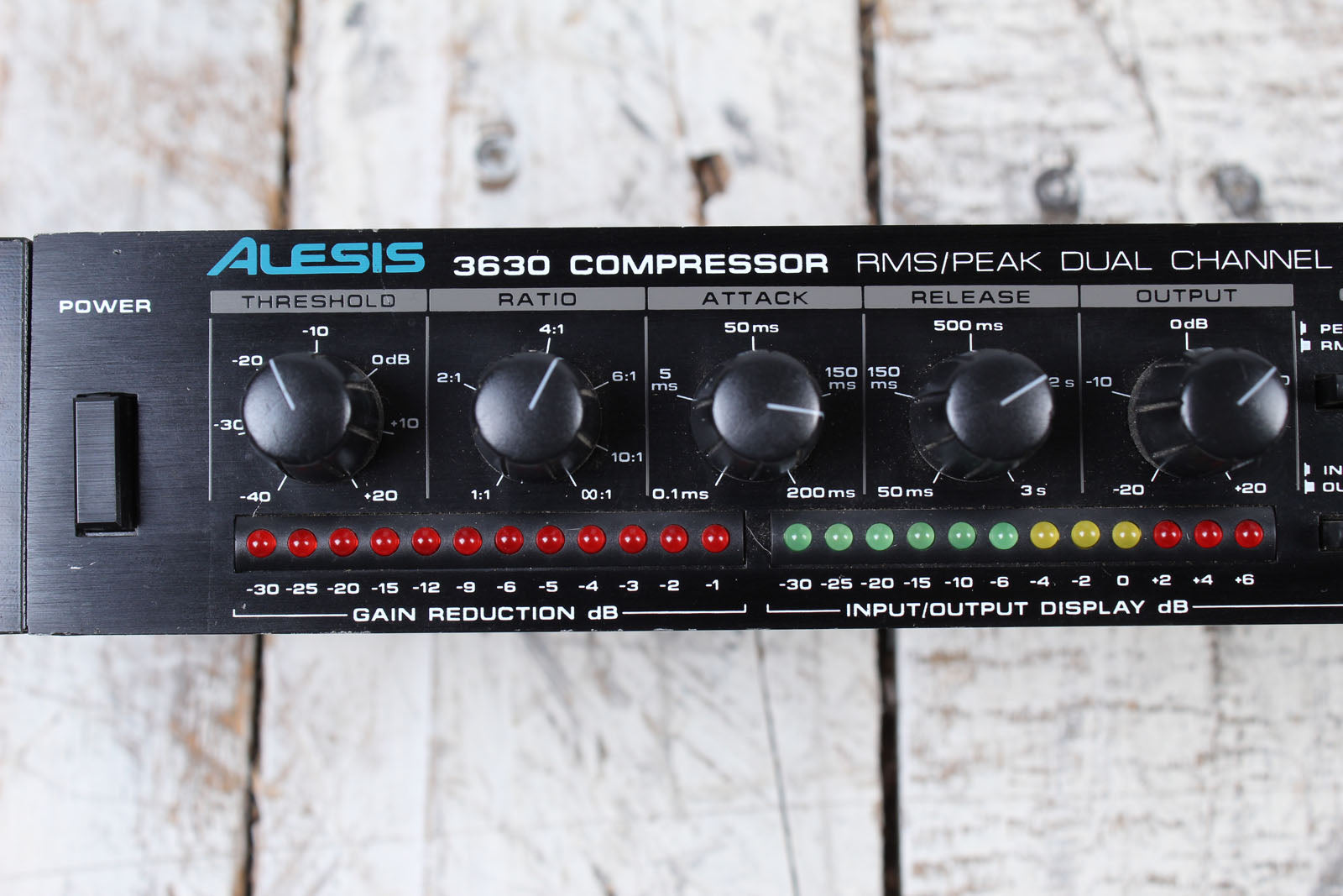 Alesis 3630 Dual Channel Audio Compressor Limiter RMS and Gate with Noise Gate