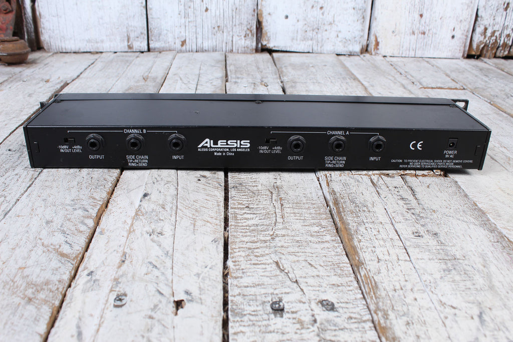 Alesis 3630 Dual Channel Audio Compressor Limiter RMS and Gate with Noise Gate