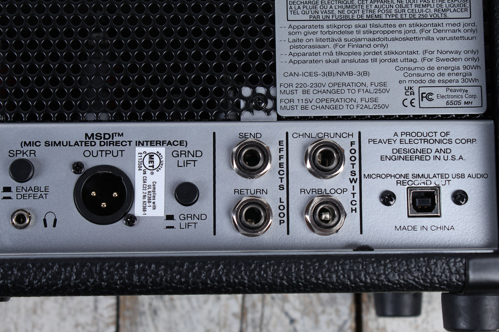 Peavey 6505 MH Mini Head Electric Guitar Amplifier 20 / 5 / 1 Watt Tube Amp Head