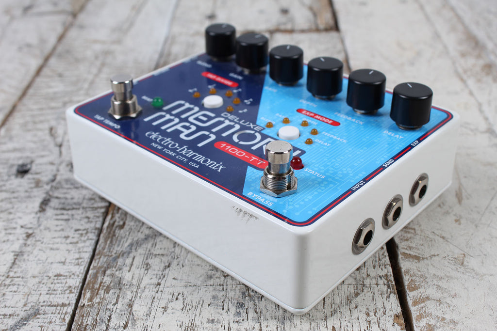 Electro-Harmonix Deluxe Memory Man 1100-TT Delay Pedal Electric Guitar Effects Pedal with Power Supply