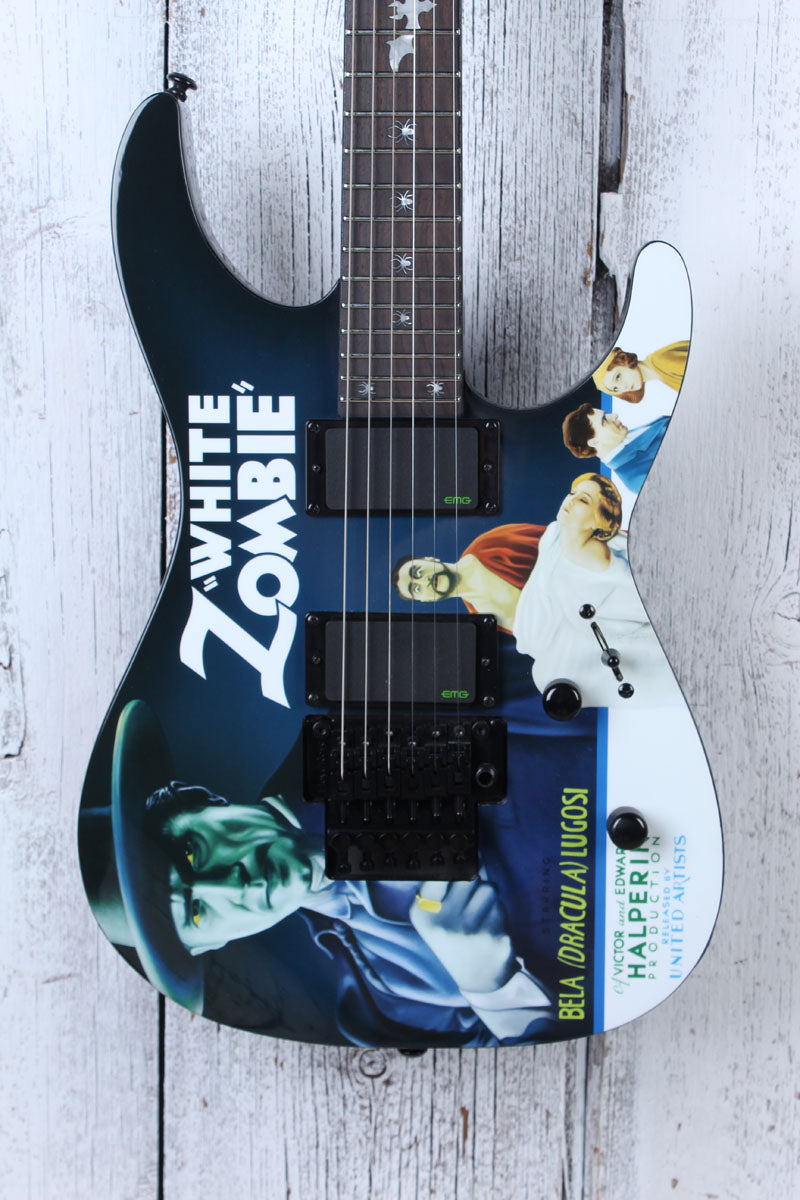 ESP LTD KH-WZ Kirk Hammett White Zombie Electric Guitar with Hardshell Case