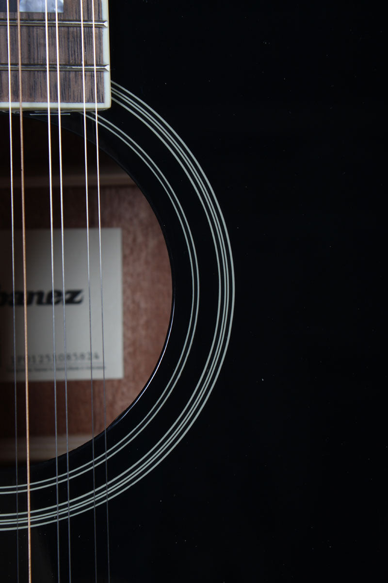 Ibanez AJ7012M1E Jumbo 12 String Acoustic Electric Guitar Black High Gloss