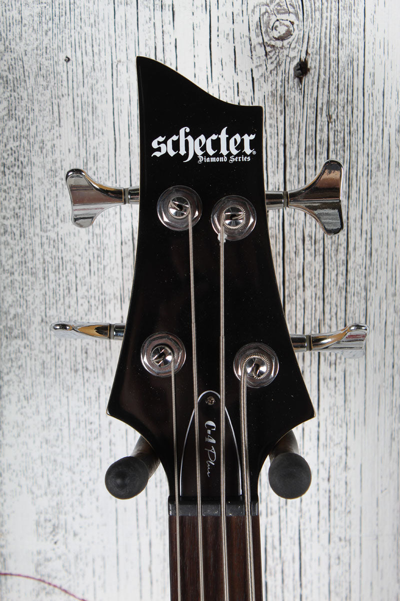 Schecter C-4 Plus Left Handed Electric Guitar Quilt Maple Top Charcoal Burst