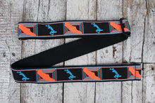 Load image into Gallery viewer, Fender Neon Monogrammed Strap 2 Inch Guitar Strap Blue and Orange