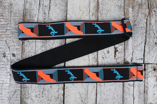 Fender Neon Monogrammed Strap 2 Inch Guitar Strap Blue and Orange
