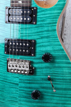 Load image into Gallery viewer, PRS SE Custom 24 Electric Guitar Flame Maple Top Turquoise Finish with Gig Bag